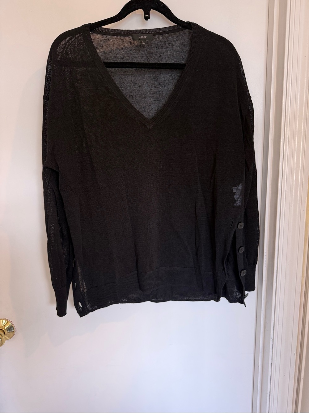 J. Crew lightweight sheer v neck sweater